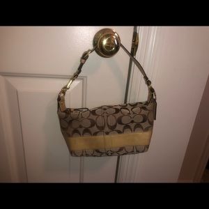 Coach Shoulder Bag, Signature Canvas, Like New
